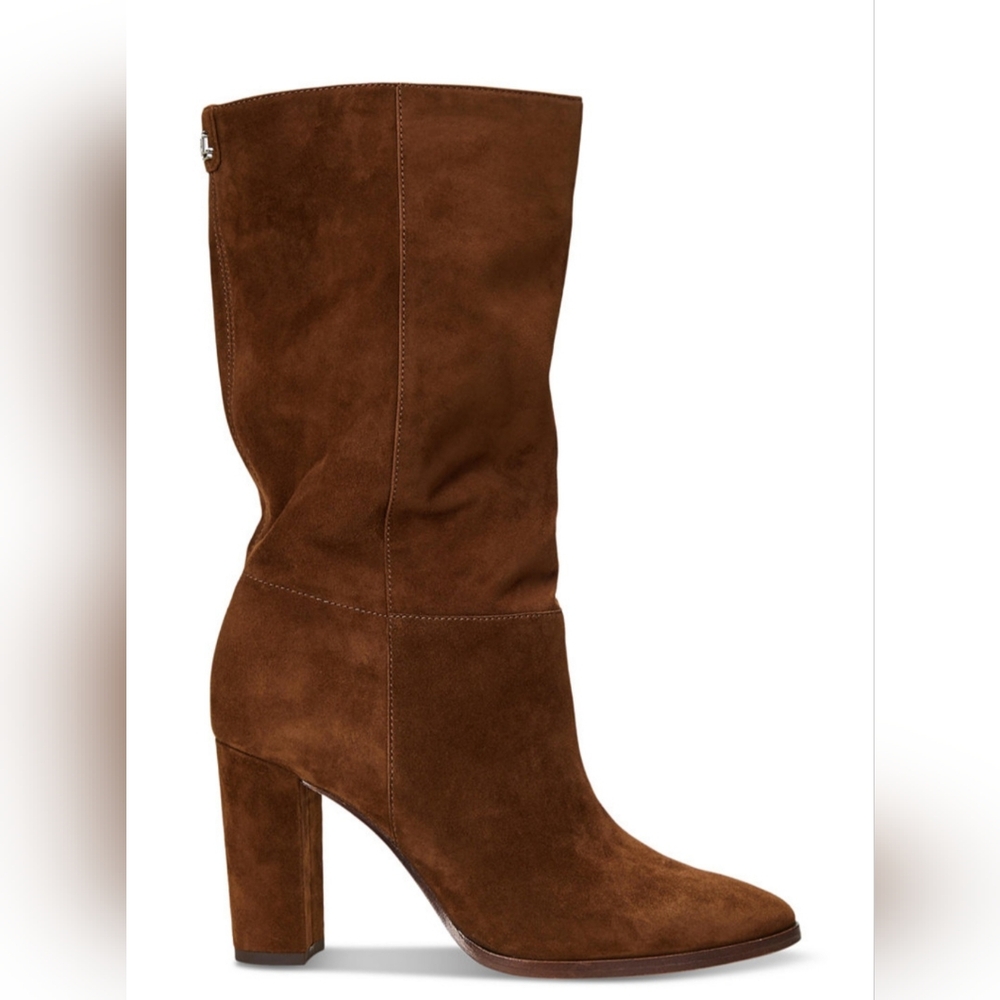 RALPH LAUREN WOMEN'S ARTIZAN II SUEDE MID SHAFT BOOTS IN TOBACCO SIZE 10 NIB